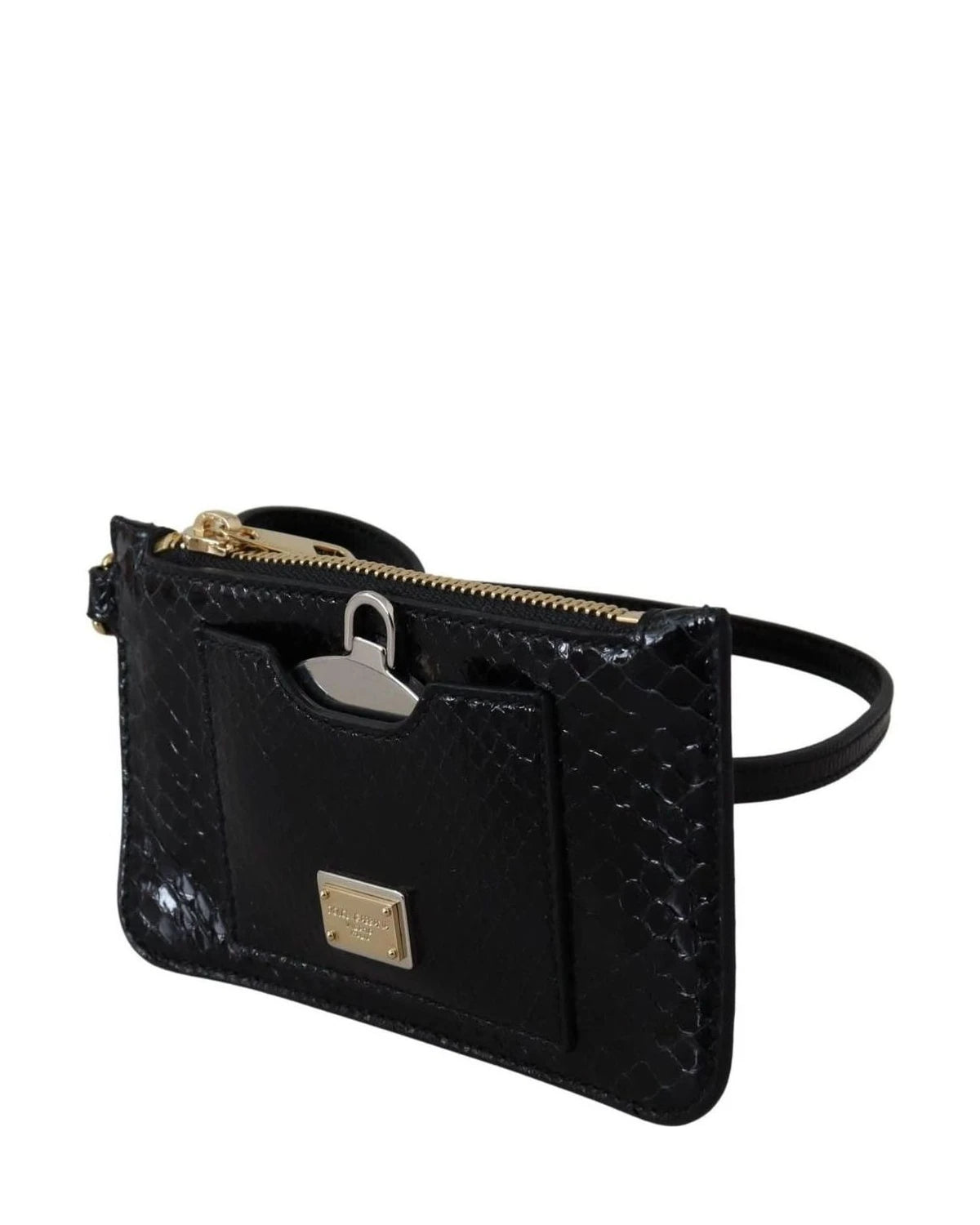 Dolce & Gabbana Leather Elegant Python Pattern Wristlet Wallet Wrist Bags