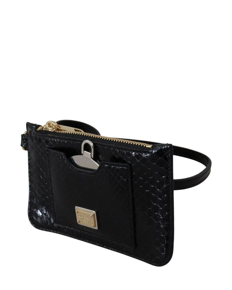Dolce & Gabbana Leather Elegant Python Pattern Wristlet Wallet Wrist Bags