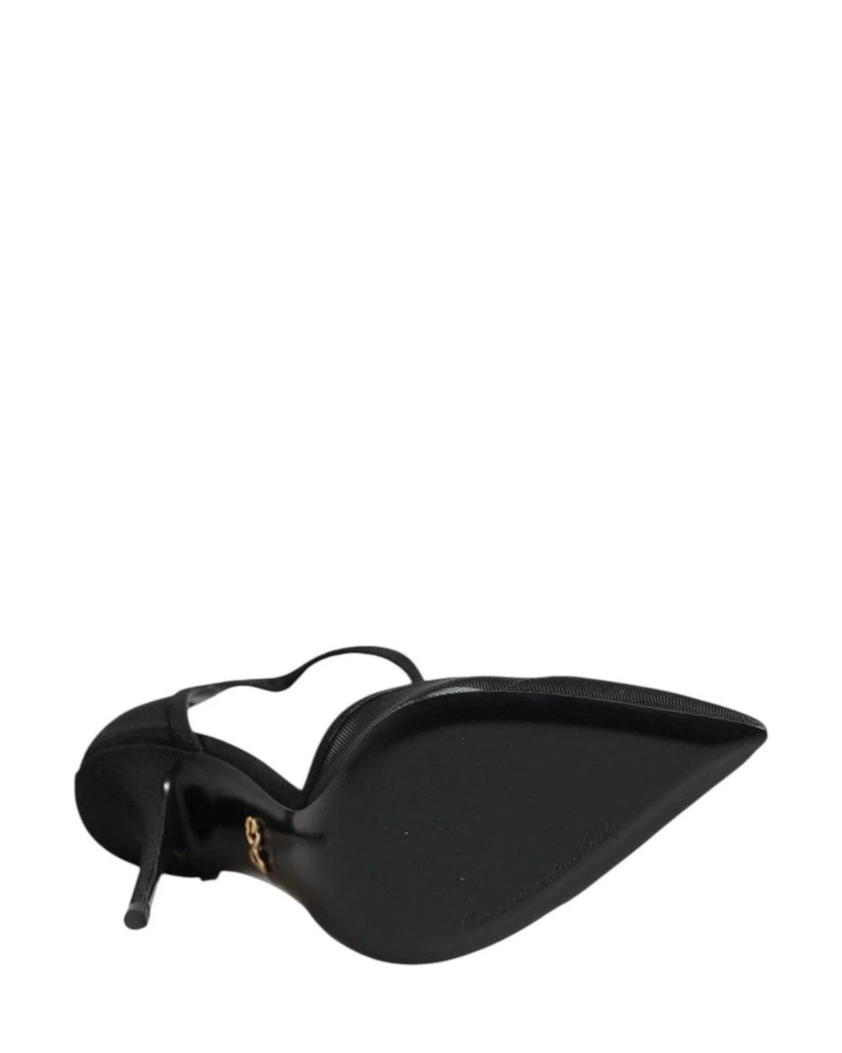 Dolce & Gabbana Black Mesh T Strap Stiletto High Heels Shoes Heels