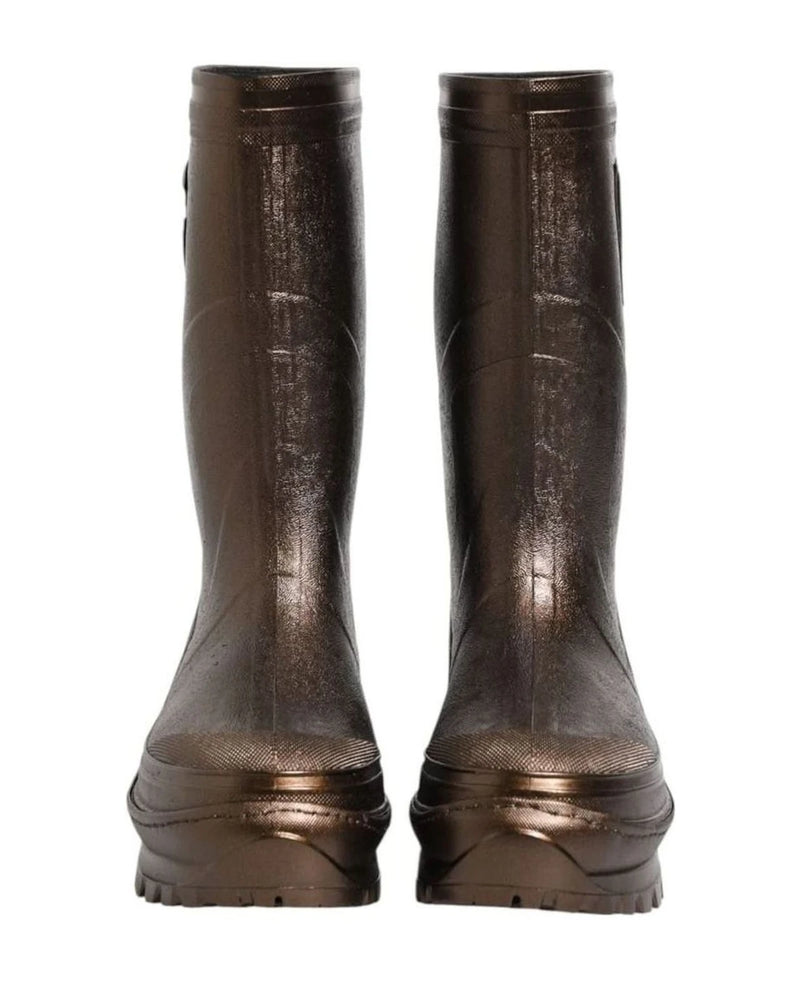 Dolce & Gabbana Bronze Metallic Pull On Rain Boots Shoes Boots