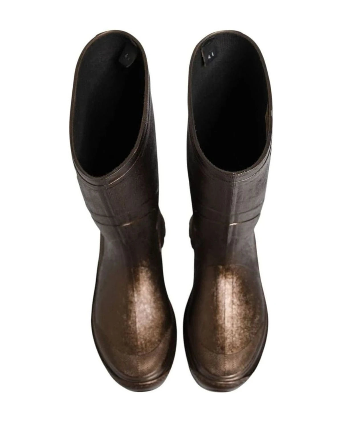 Dolce & Gabbana Bronze Metallic Pull On Rain Boots Shoes Boots