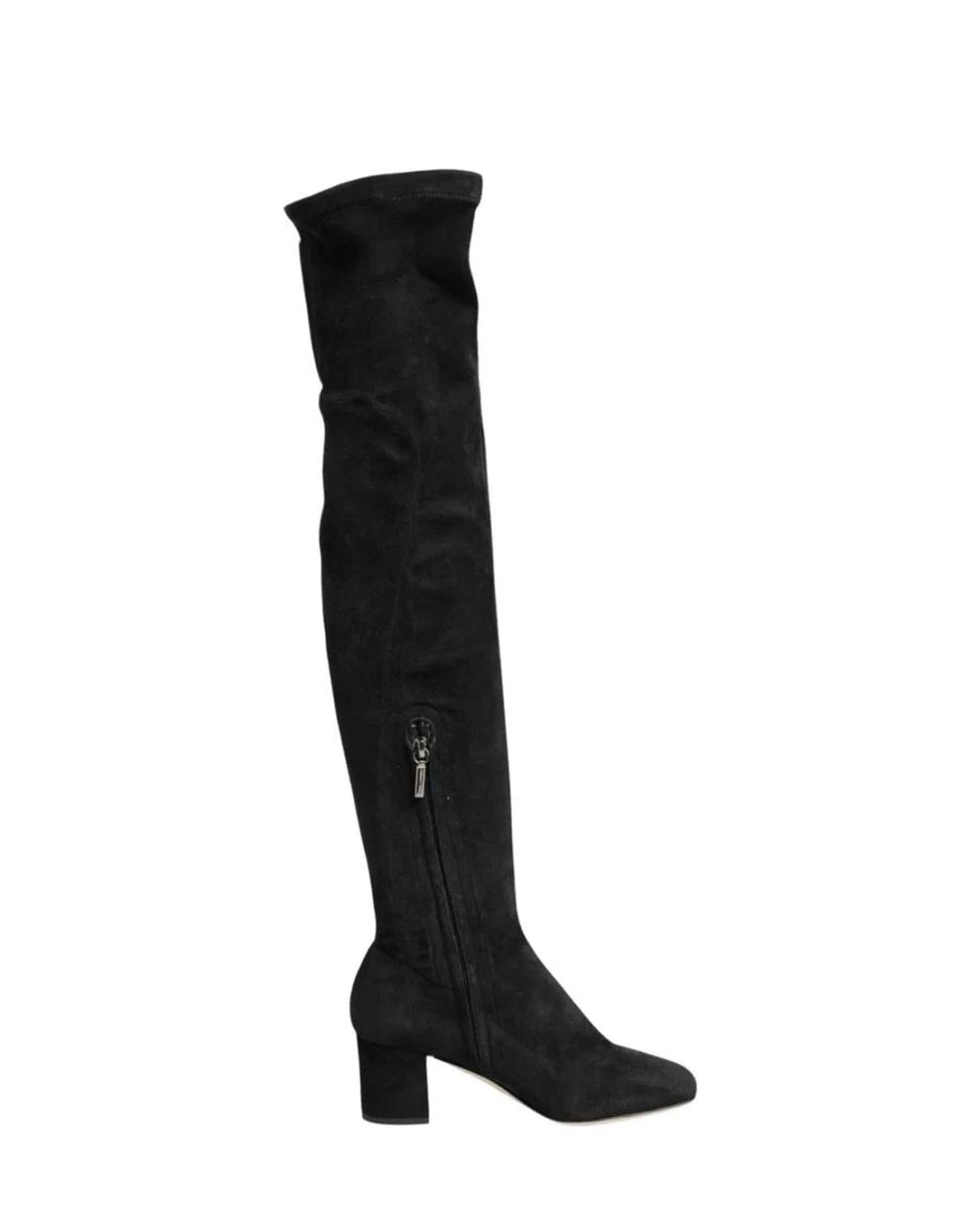 Dolce & Gabbana Black Suede Leather Knee High Boots Shoes Glam Steals