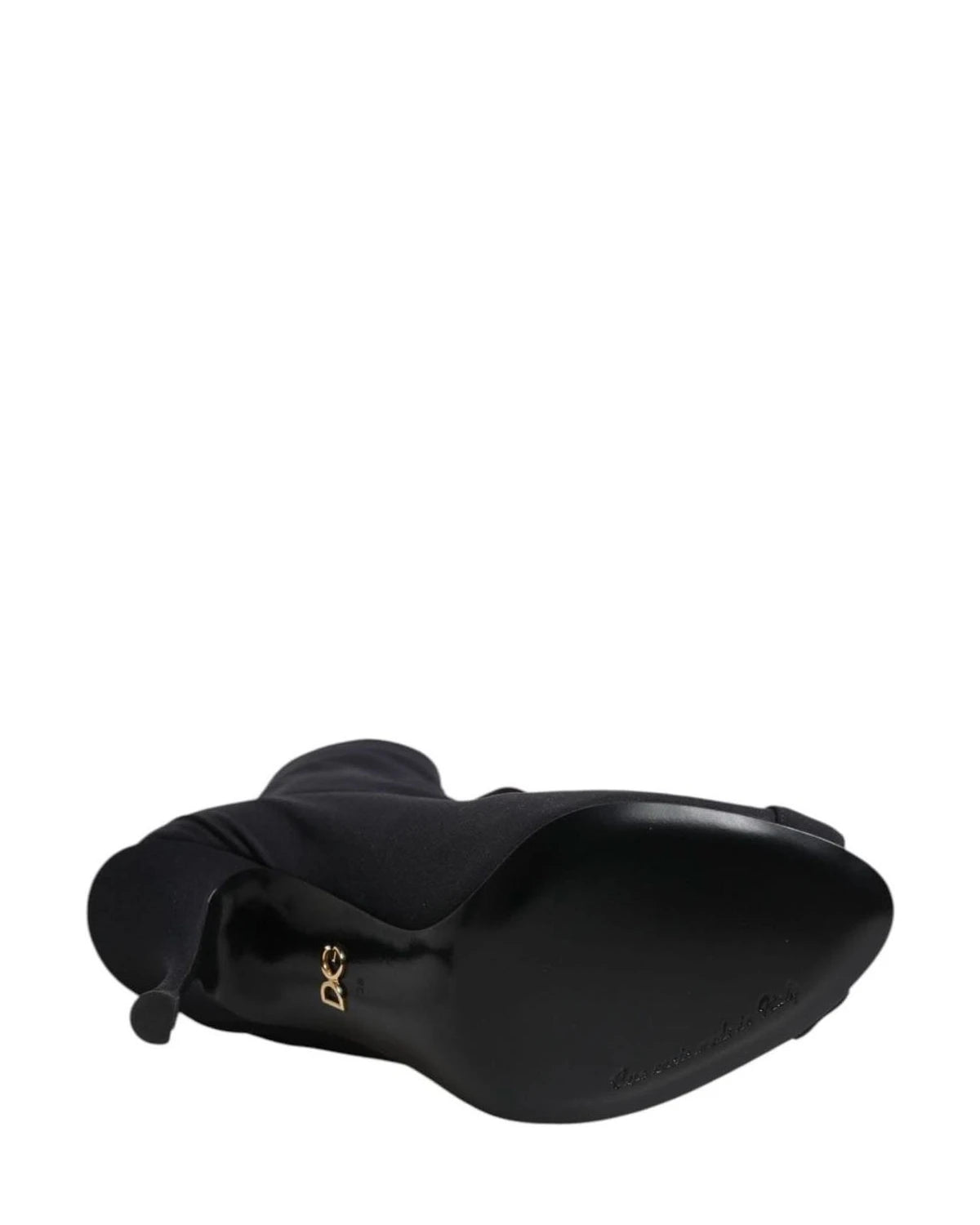 Dolce & Gabbana Black Lace Stiletto Heels Up Boots Shoes Boots