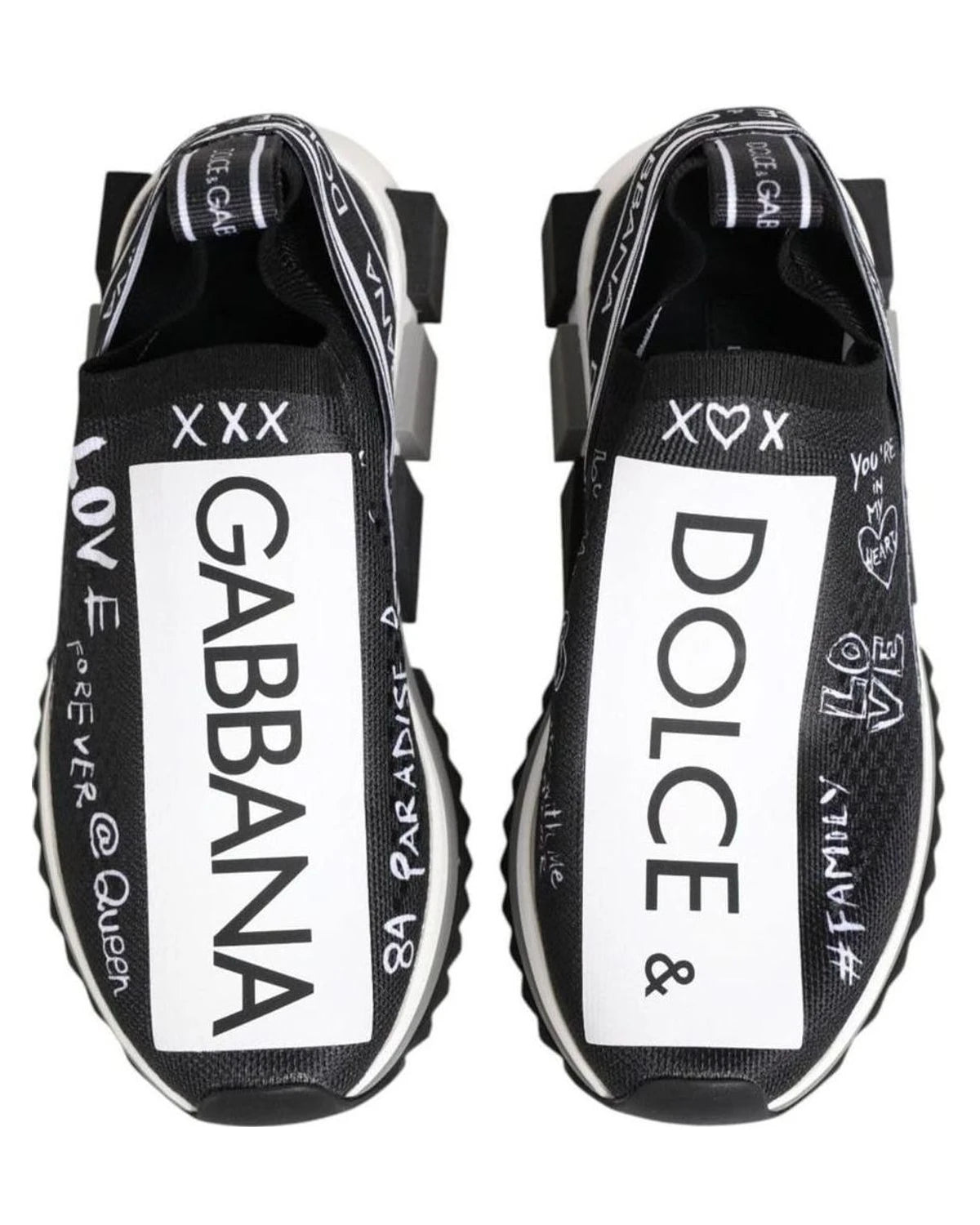 Dolce & Gabbana Black White Sorrento Low Top Sneakers Shoes Sneakers