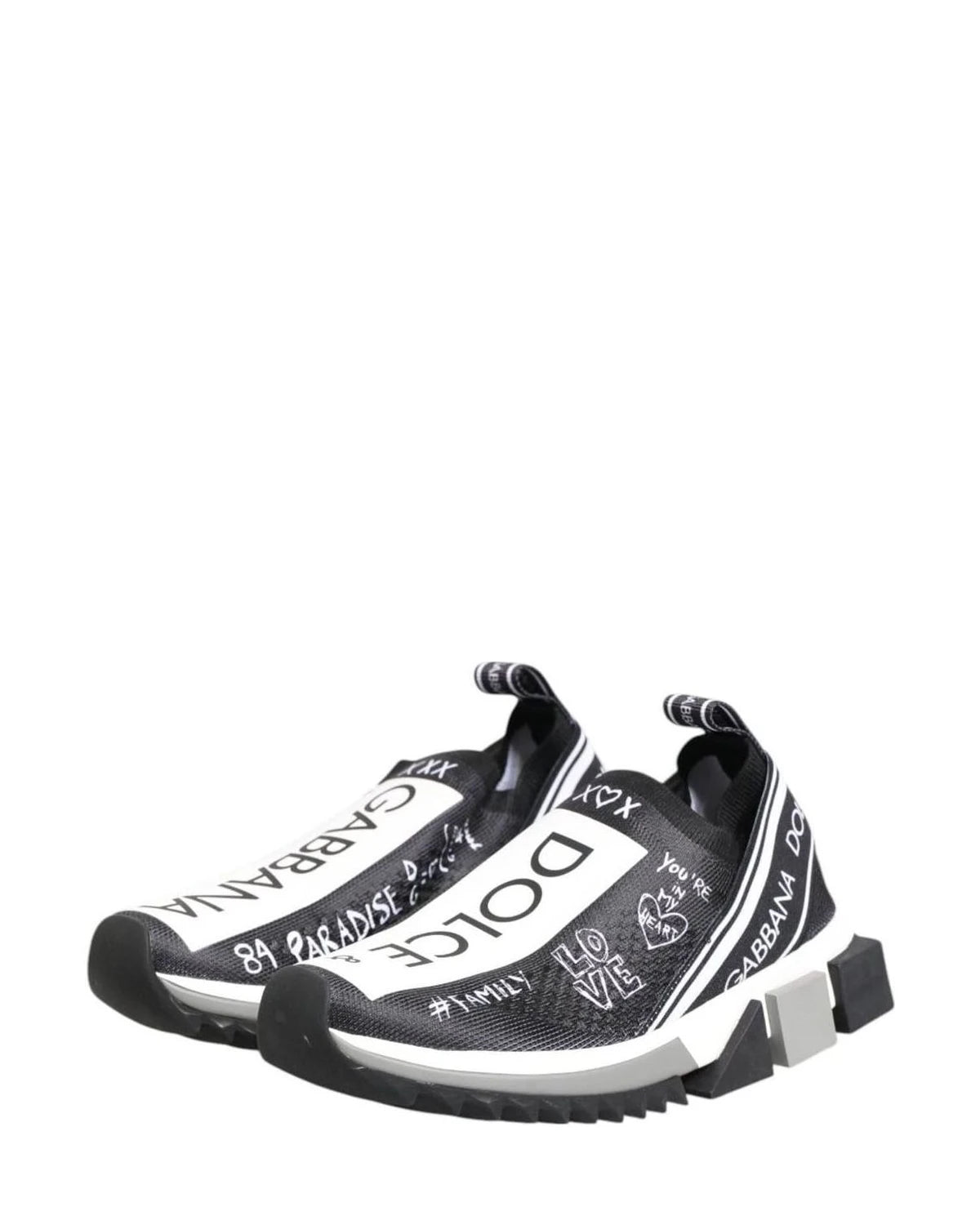 Dolce & Gabbana Black White Sorrento Low Top Sneakers Shoes Sneakers