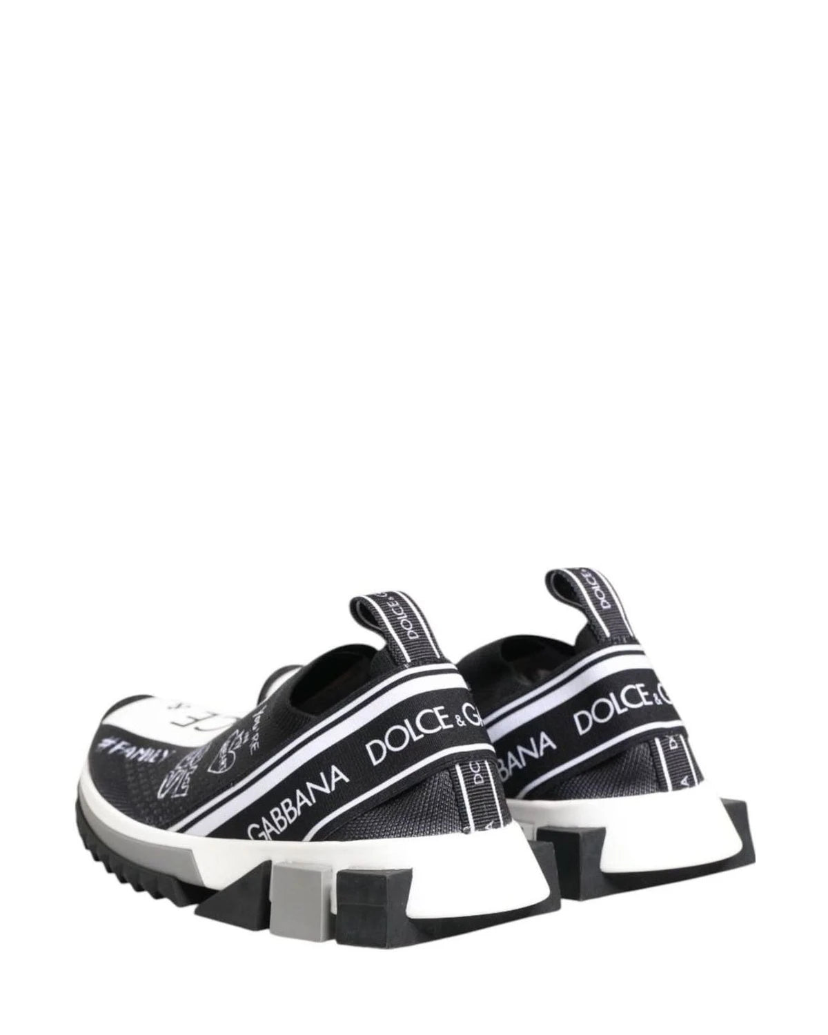 Dolce & Gabbana Black White Sorrento Low Top Sneakers Shoes Sneakers