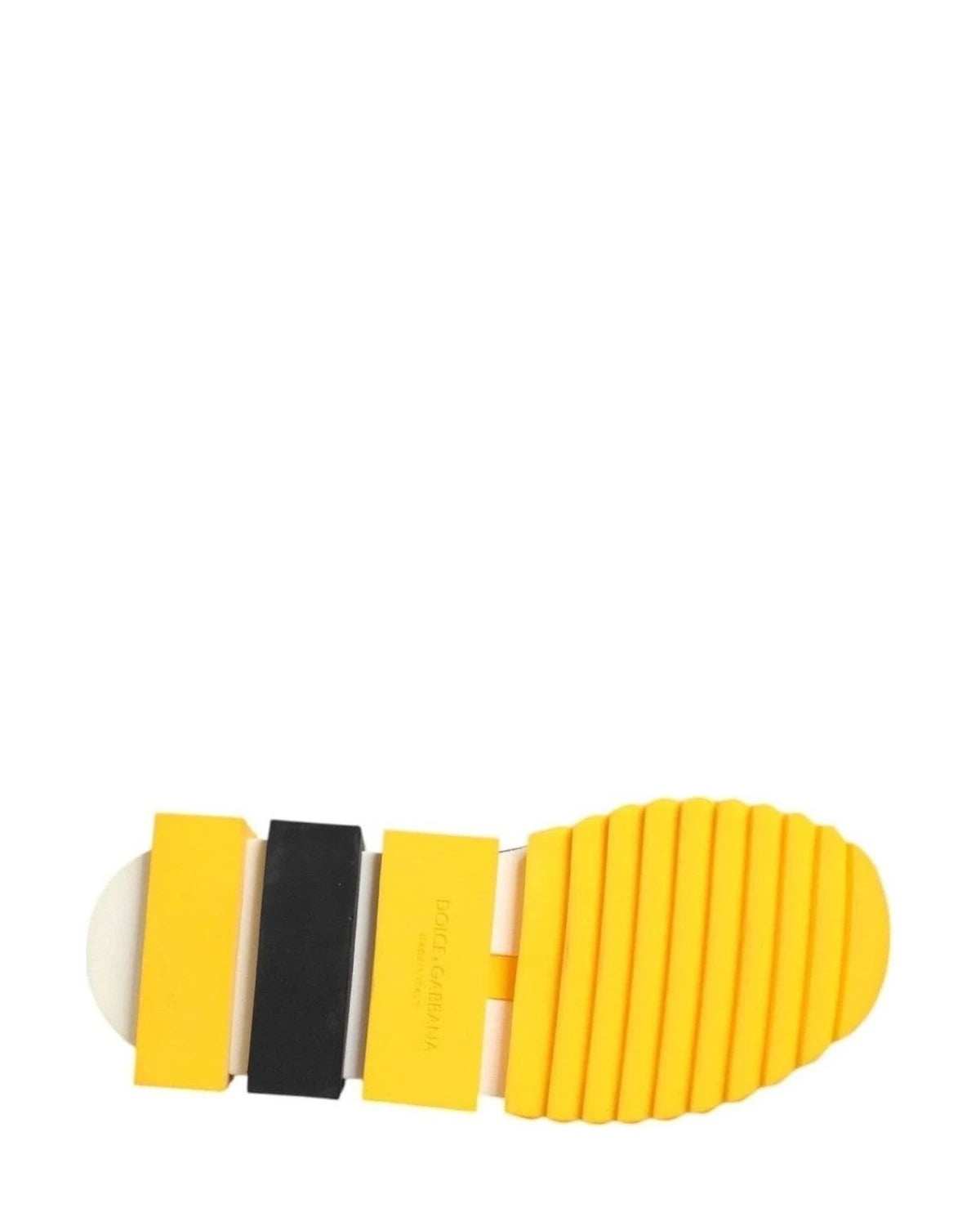 Dolce & Gabbana Black Yellow Sorrento Socks Sneakers Shoes Sneakers