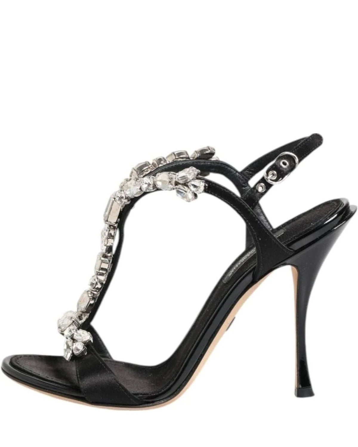 Dolce & Gabbana Black Keira Crystals Heels Sandals Shoes Heels