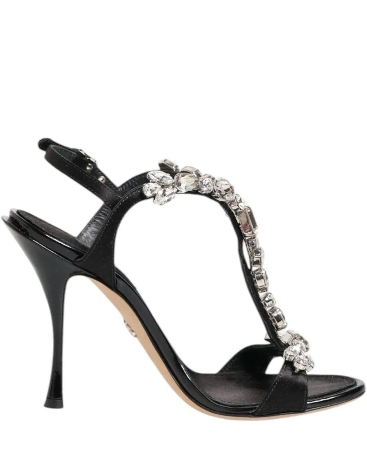 Dolce & Gabbana Black Keira Crystals Heels Sandals Shoes Heels