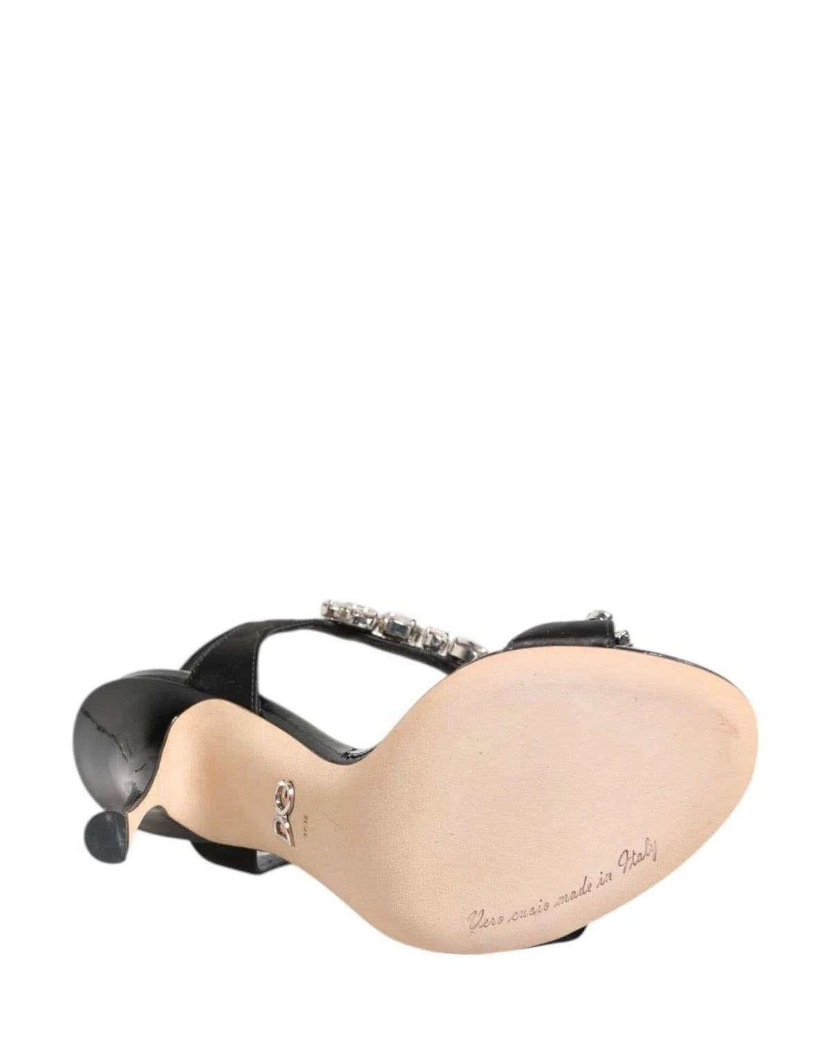 Dolce & Gabbana Black Keira Crystals Heels Sandals Shoes Heels