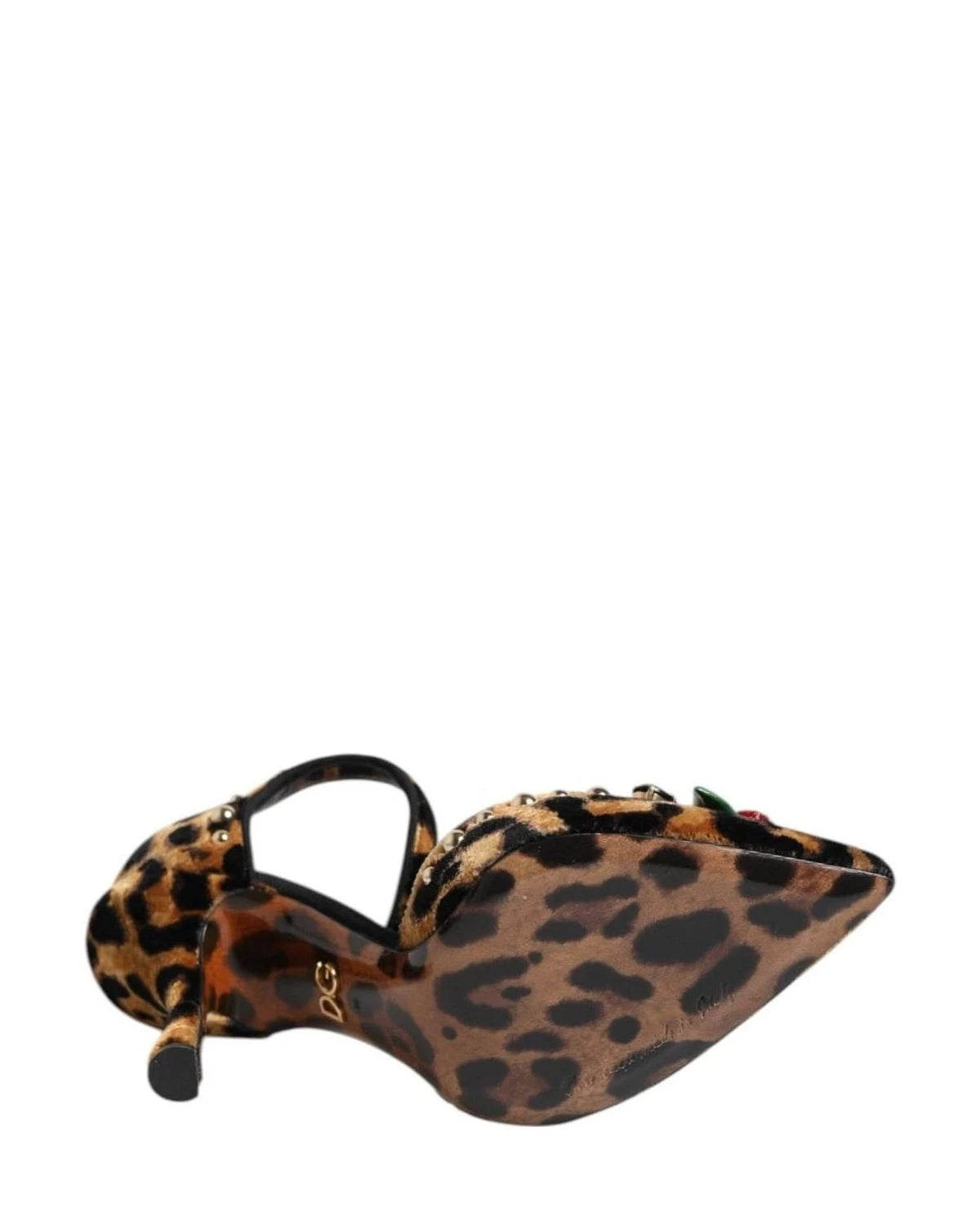 Dolce & Gabbana Brown Leopard Crystal Roses Pumps Shoes Heels