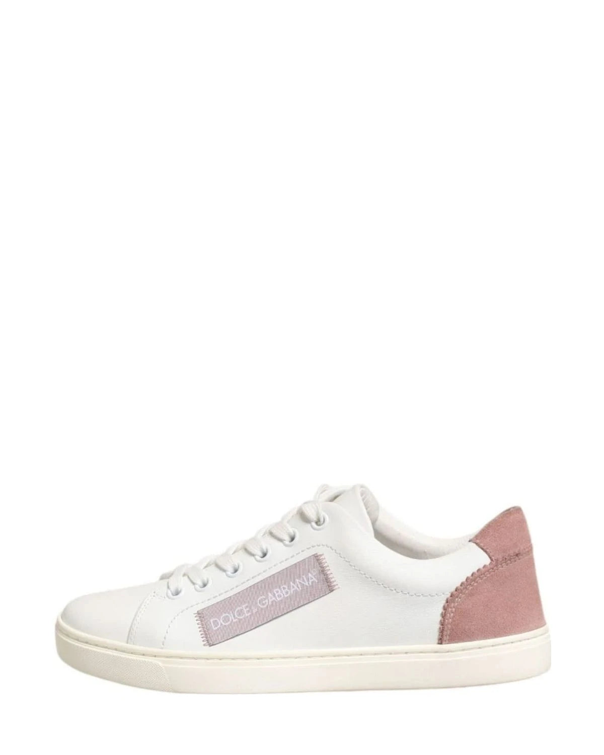 Dolce & Gabbana White Leather Low Top Sneakers Shoes Sneakers
