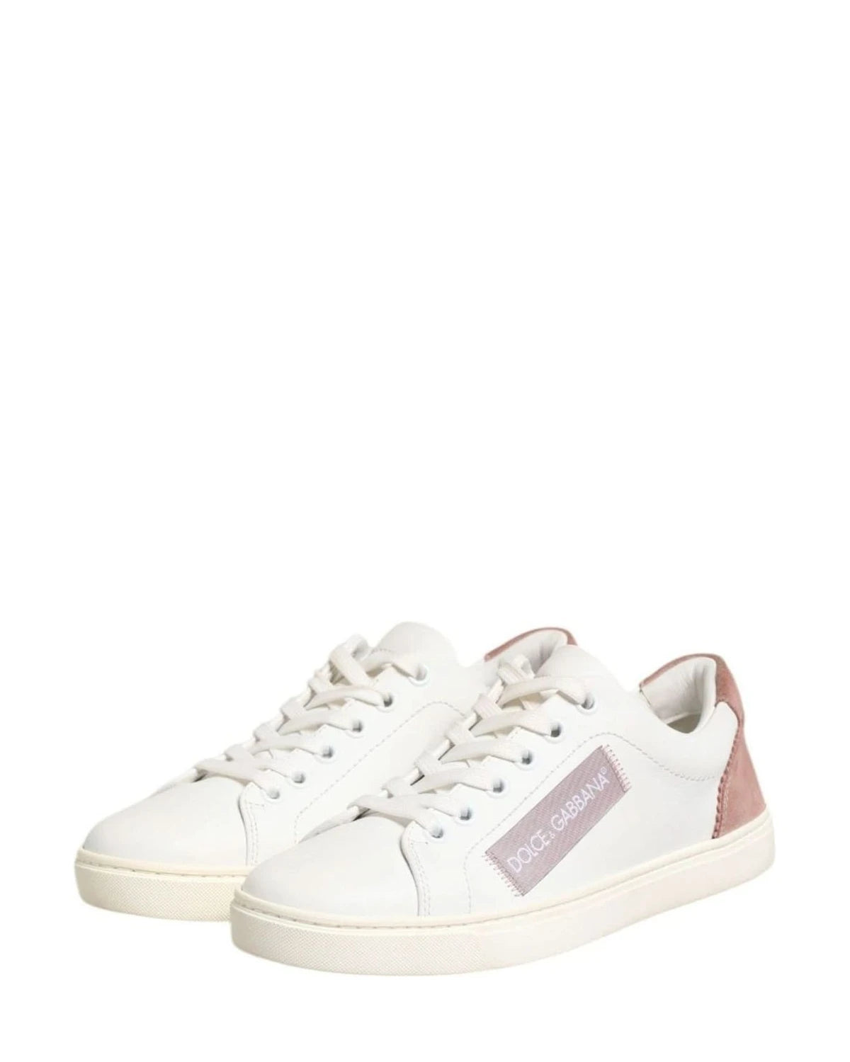 Dolce & Gabbana White Leather Low Top Sneakers Shoes Sneakers