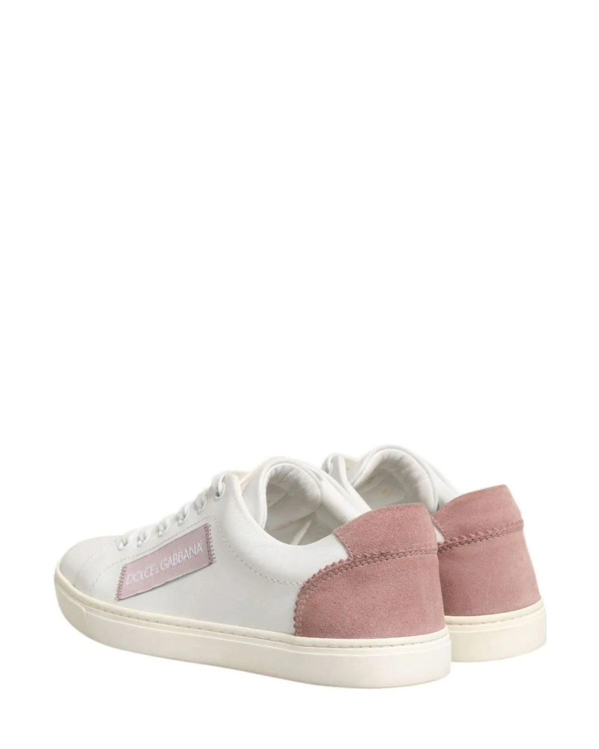 Dolce & Gabbana White Leather Low Top Sneakers Shoes Sneakers