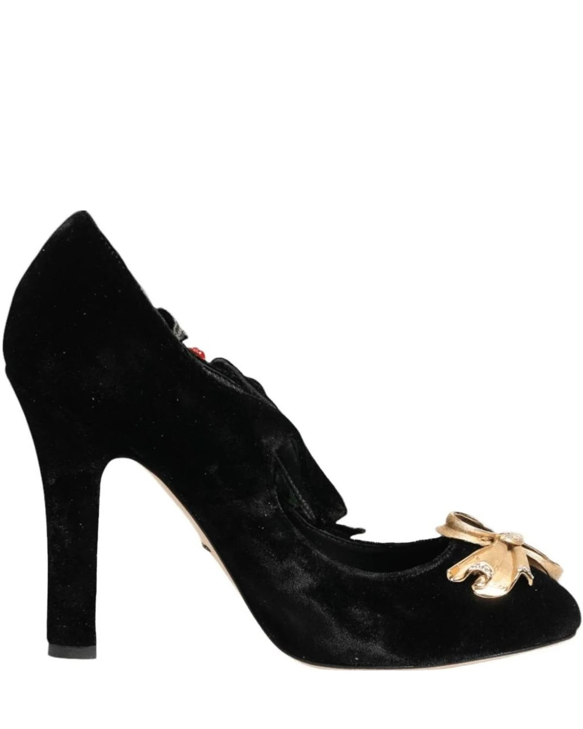 Dolce & Gabbana Black Roses Crystal Brooch Mary Jane Shoes Glam Steals
