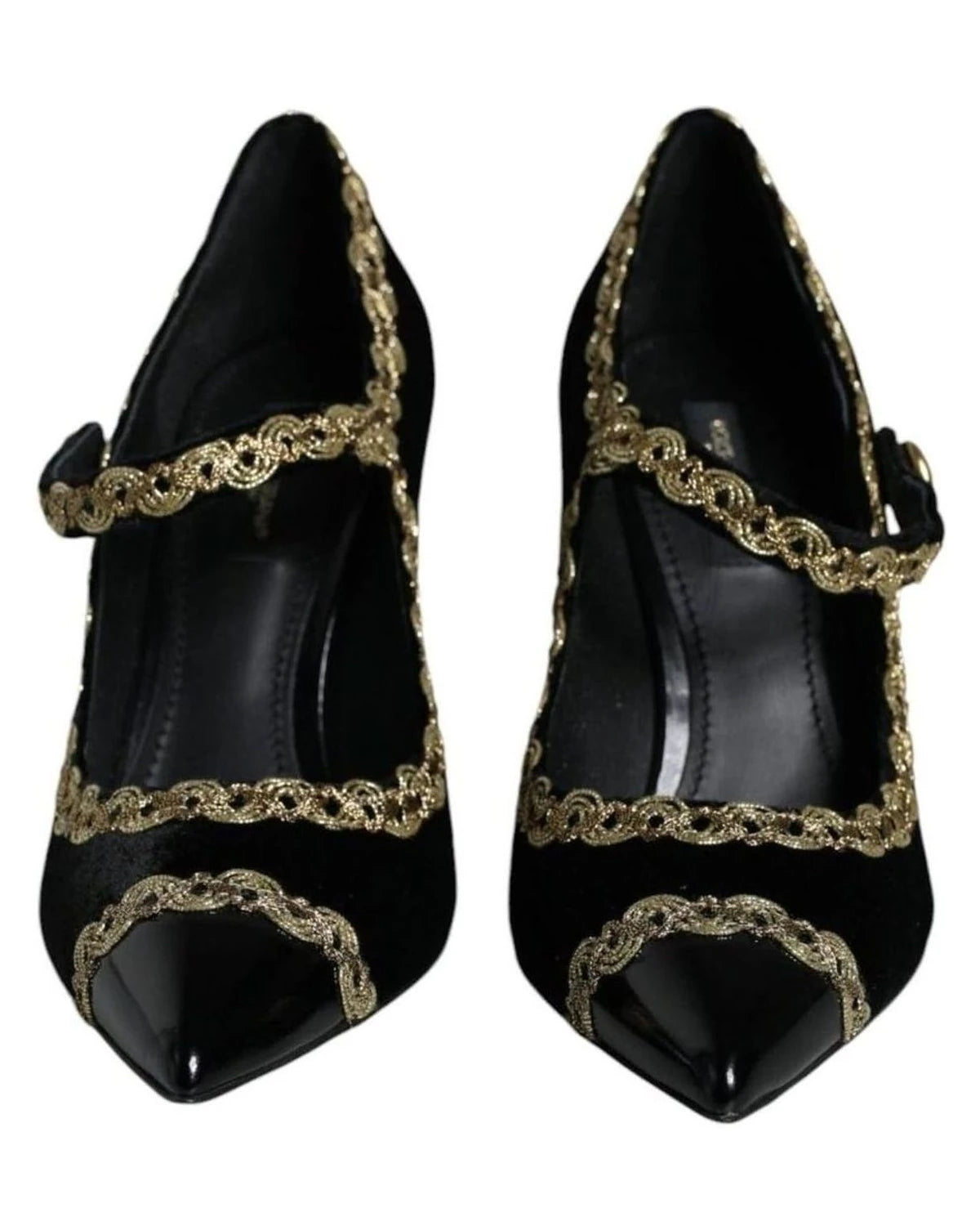 Dolce & Gabbana Black Velvet Mary Janes Pumps Shoes Heels