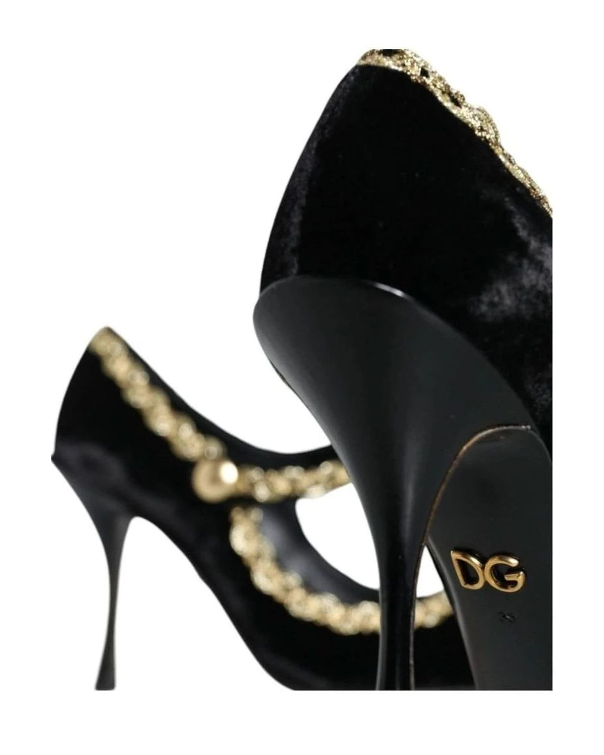 Dolce & Gabbana Black Velvet Mary Janes Pumps Shoes Heels