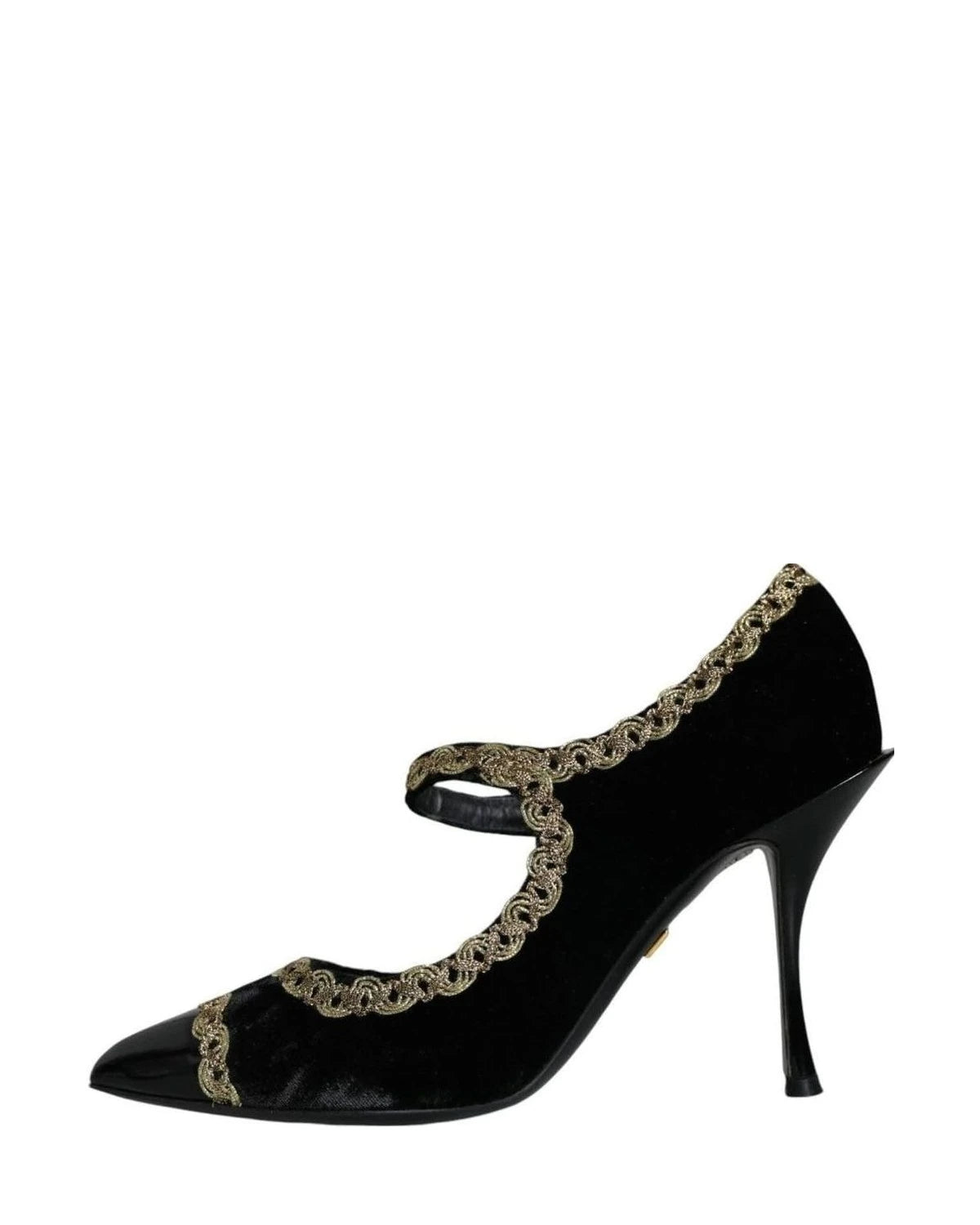 Dolce & Gabbana Black Velvet Mary Janes Pumps Shoes Heels