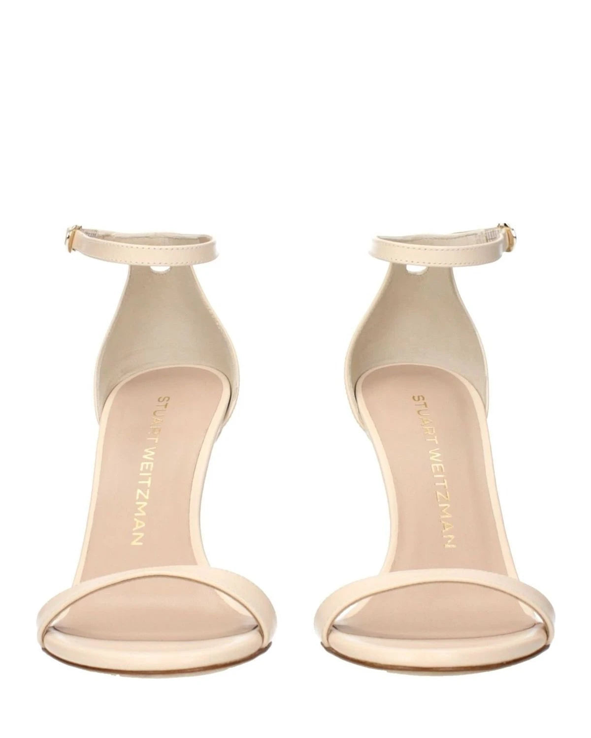 Stuart Weitzman Beige Leather Stiletto Heels Sandals Heels