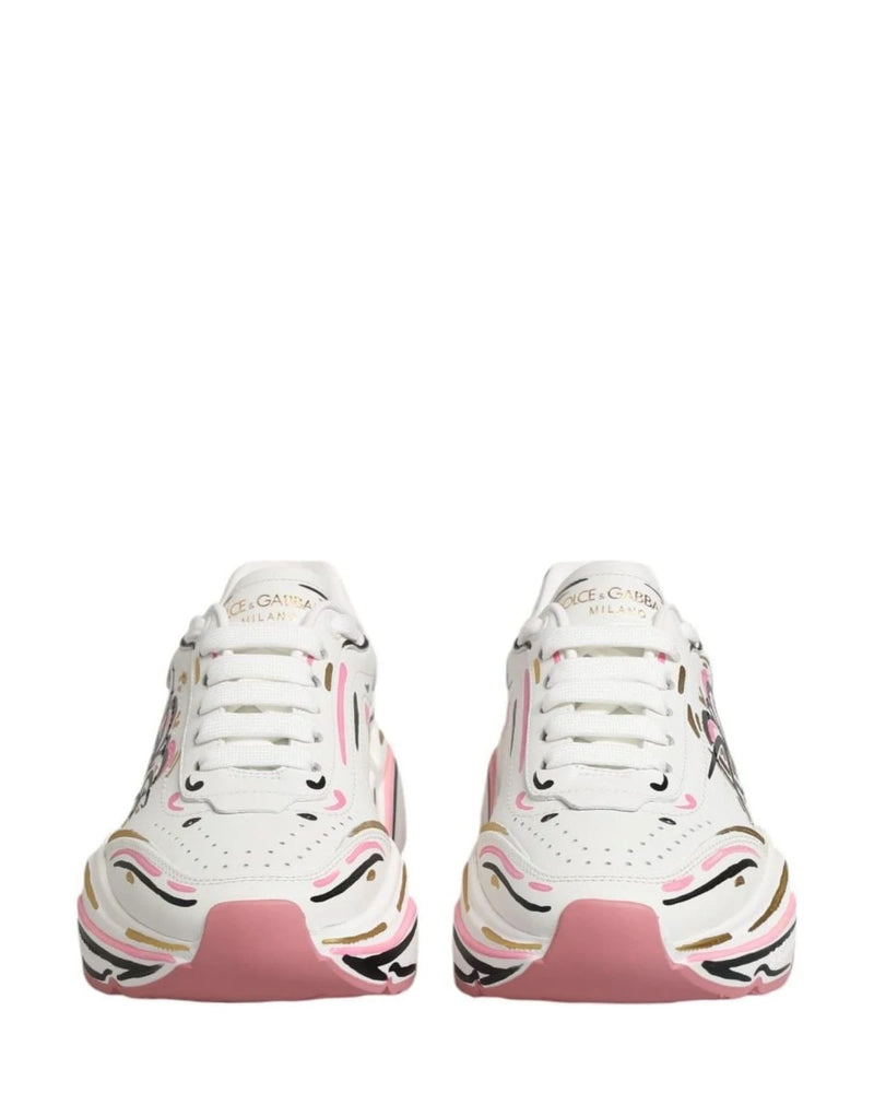Dolce & Gabbana Multicolor Hand Painted Daymaster Sneaker Shoes Sneakers