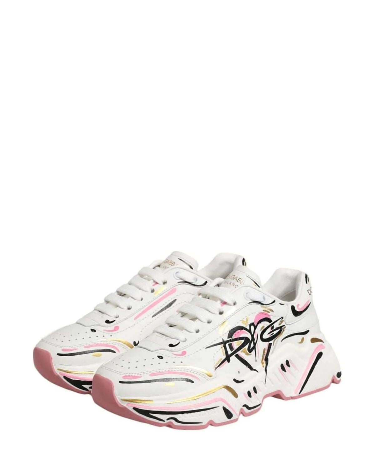 Dolce & Gabbana Multicolor Hand Painted Daymaster Sneaker Shoes Sneakers