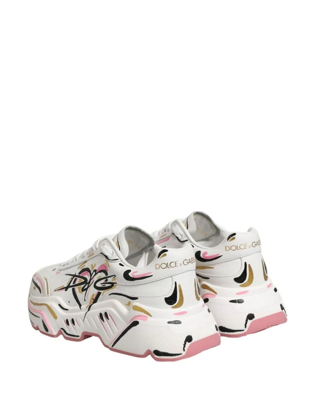 Dolce & Gabbana Multicolor Hand Painted Daymaster Sneaker Shoes Sneakers