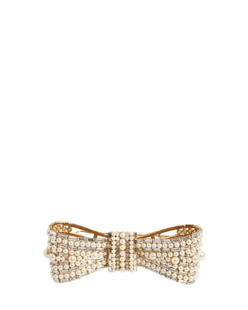 Dolce & Gabbana Gold Brass Glas Crystal Faux Pearl Embellished Brooch Brooches & Lapel Pins