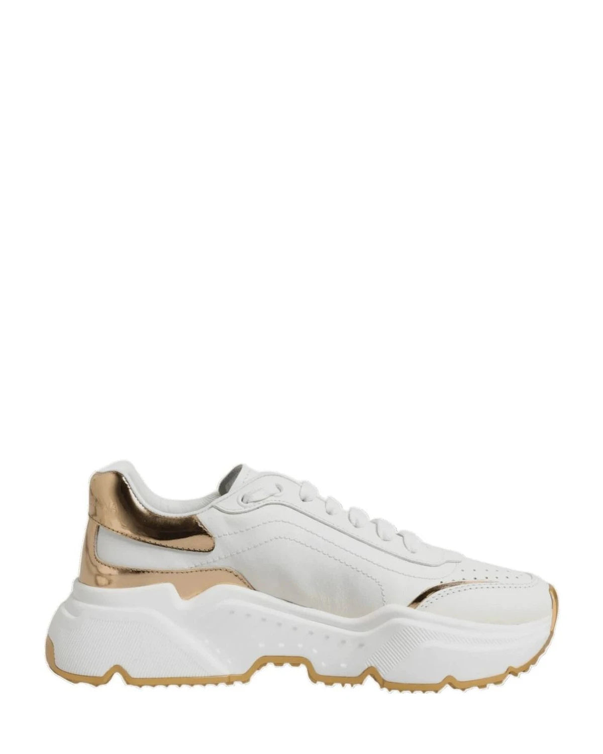 Dolce & Gabbana White Gold Daymaster Low Top Sneakers Shoes Sneakers