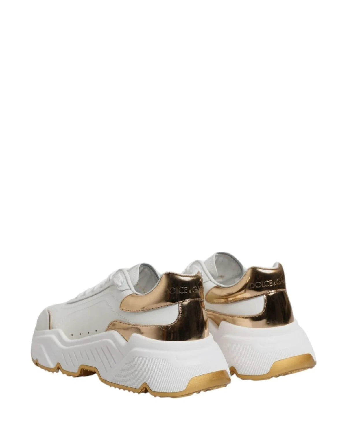 Dolce & Gabbana White Gold Daymaster Low Top Sneakers Shoes Sneakers