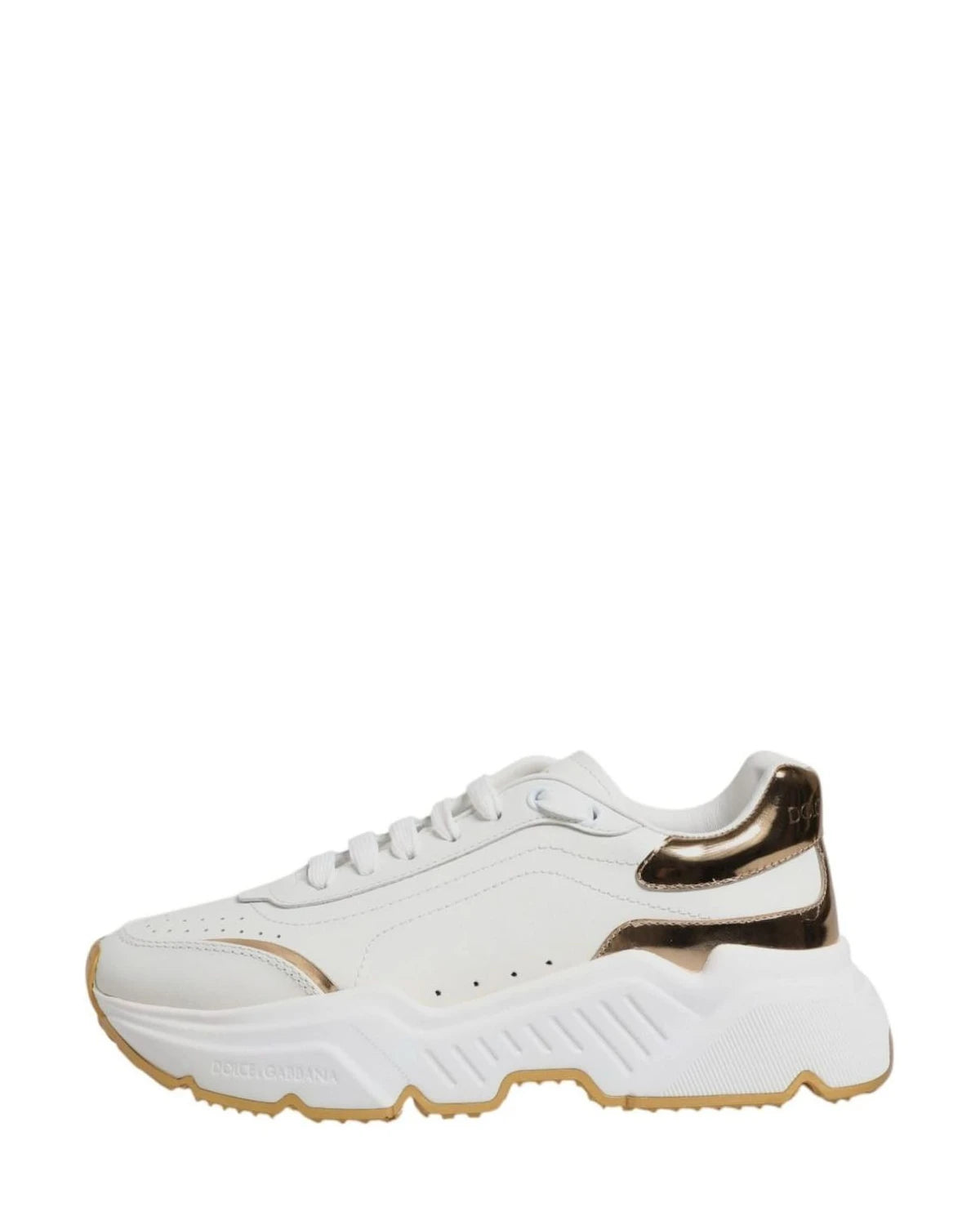 Dolce & Gabbana White Gold Daymaster Low Top Sneakers Shoes Sneakers