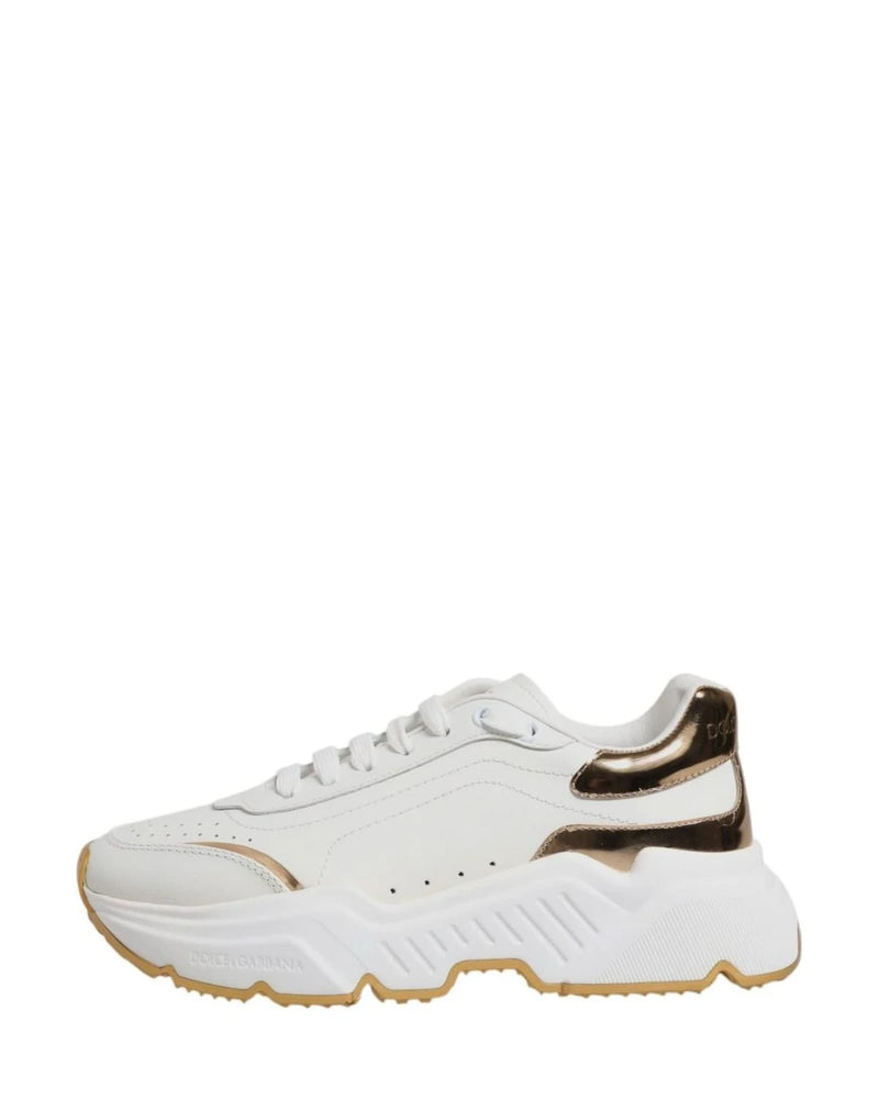 Dolce & Gabbana White Gold Daymaster Low Top Sneakers Shoes Sneakers