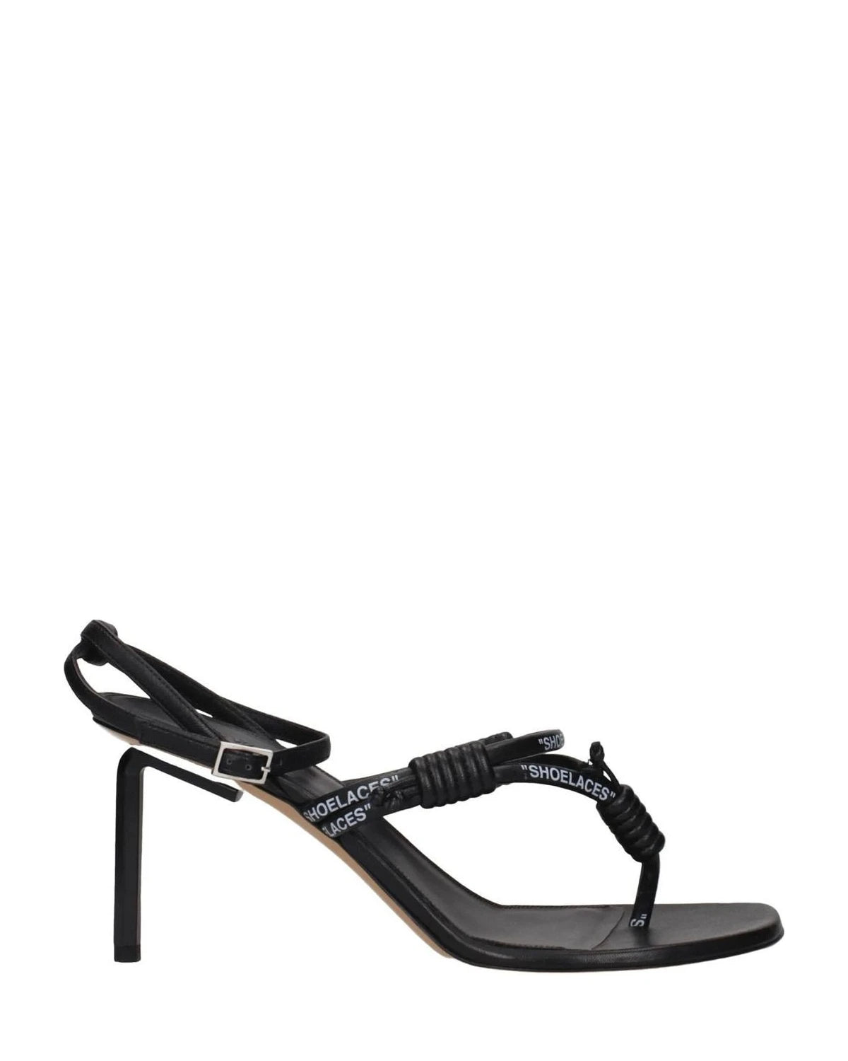 Off- Leather White Flip-flop Sandals Heels