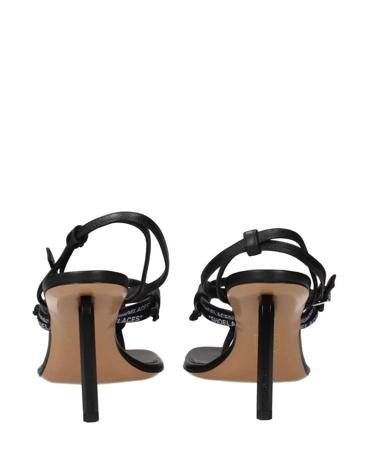 Off- Leather White Flip-flop Sandals Heels