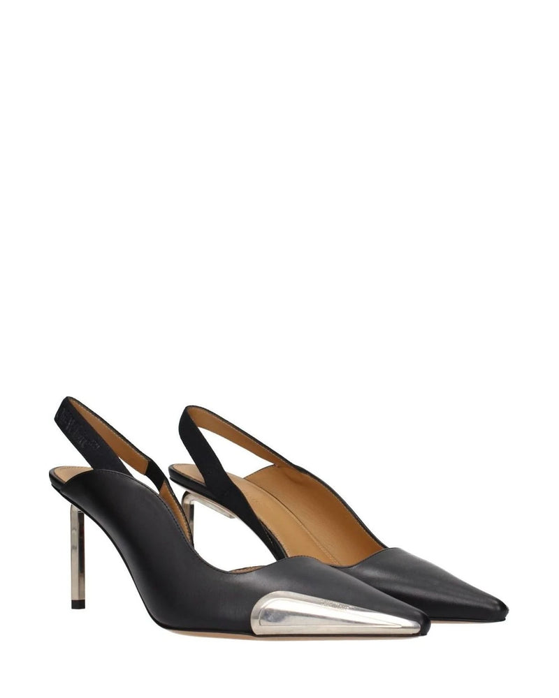 Off- Leather White High Heel Pumps Heels