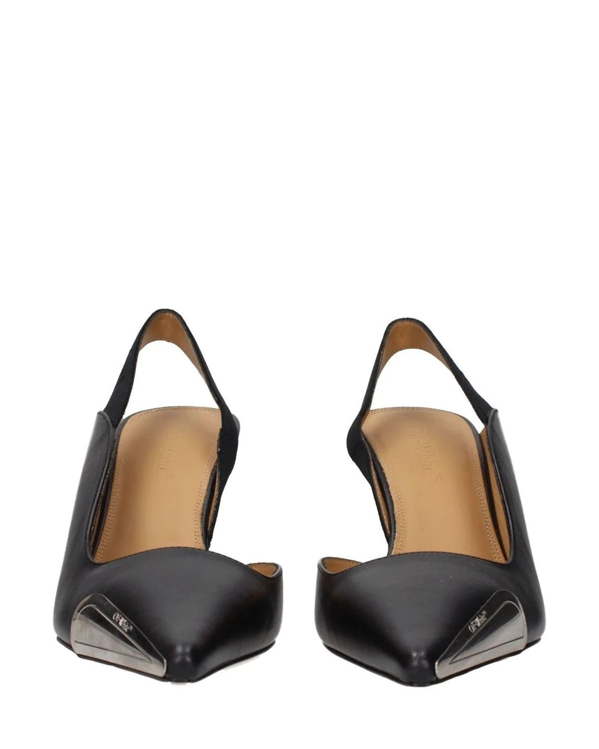 Off- Leather White High Heel Pumps Heels