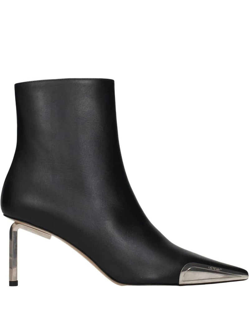 Off-white Leather Ankle Boots Boots