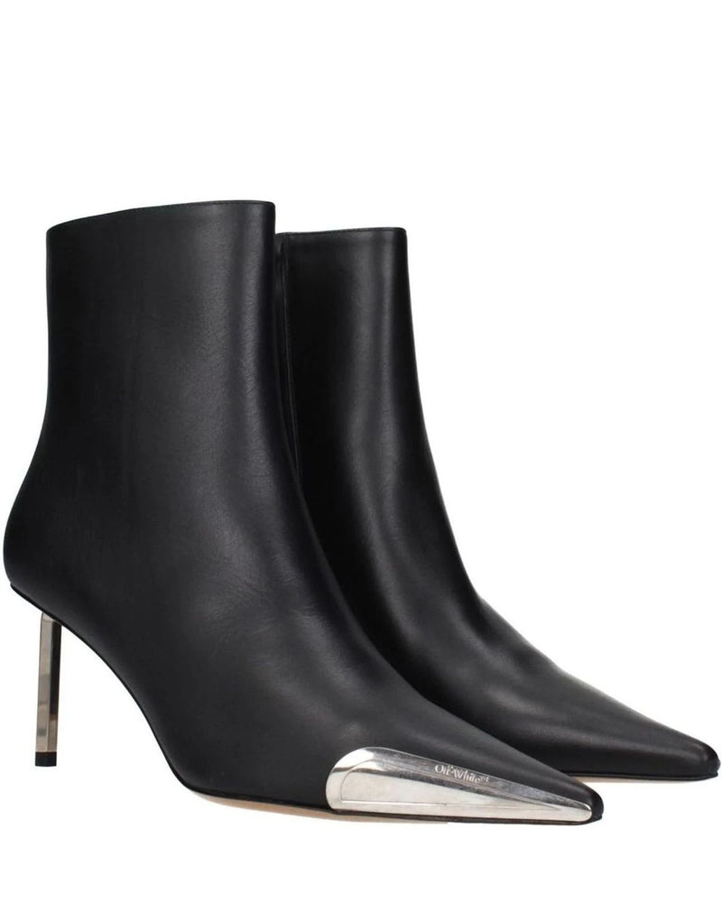 Off-white Leather Ankle Boots Boots