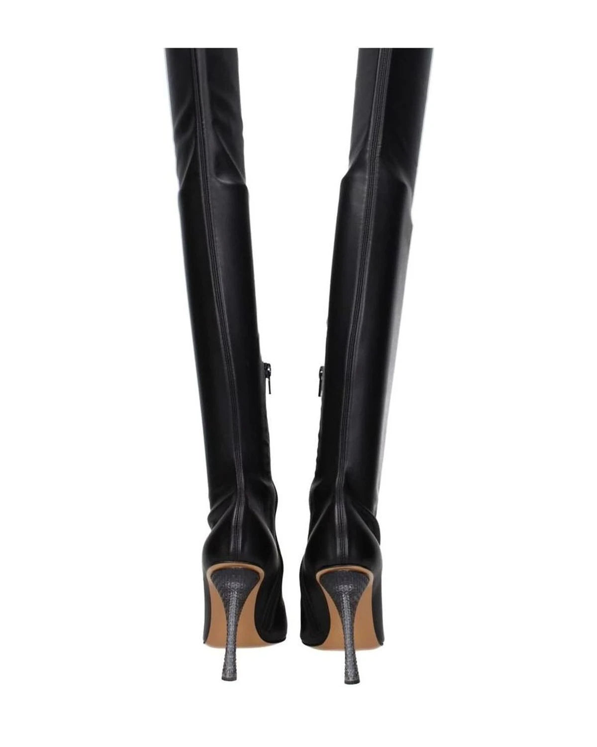 Off- Leather White Over The Knee Boots