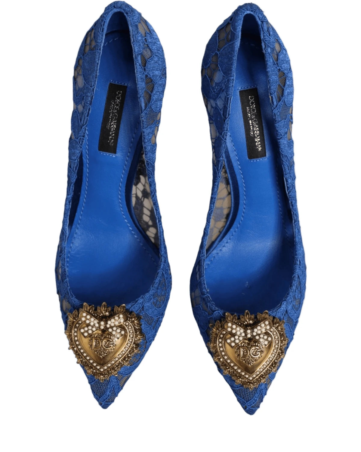 Dolce & Gabbana Blue Lace Taormina Devotion Pumps Shoes Heels