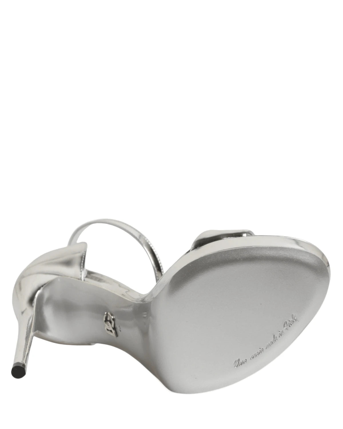 Dolce & Gabbana Silver Leather Platform Keira Sandals Shoes Heels