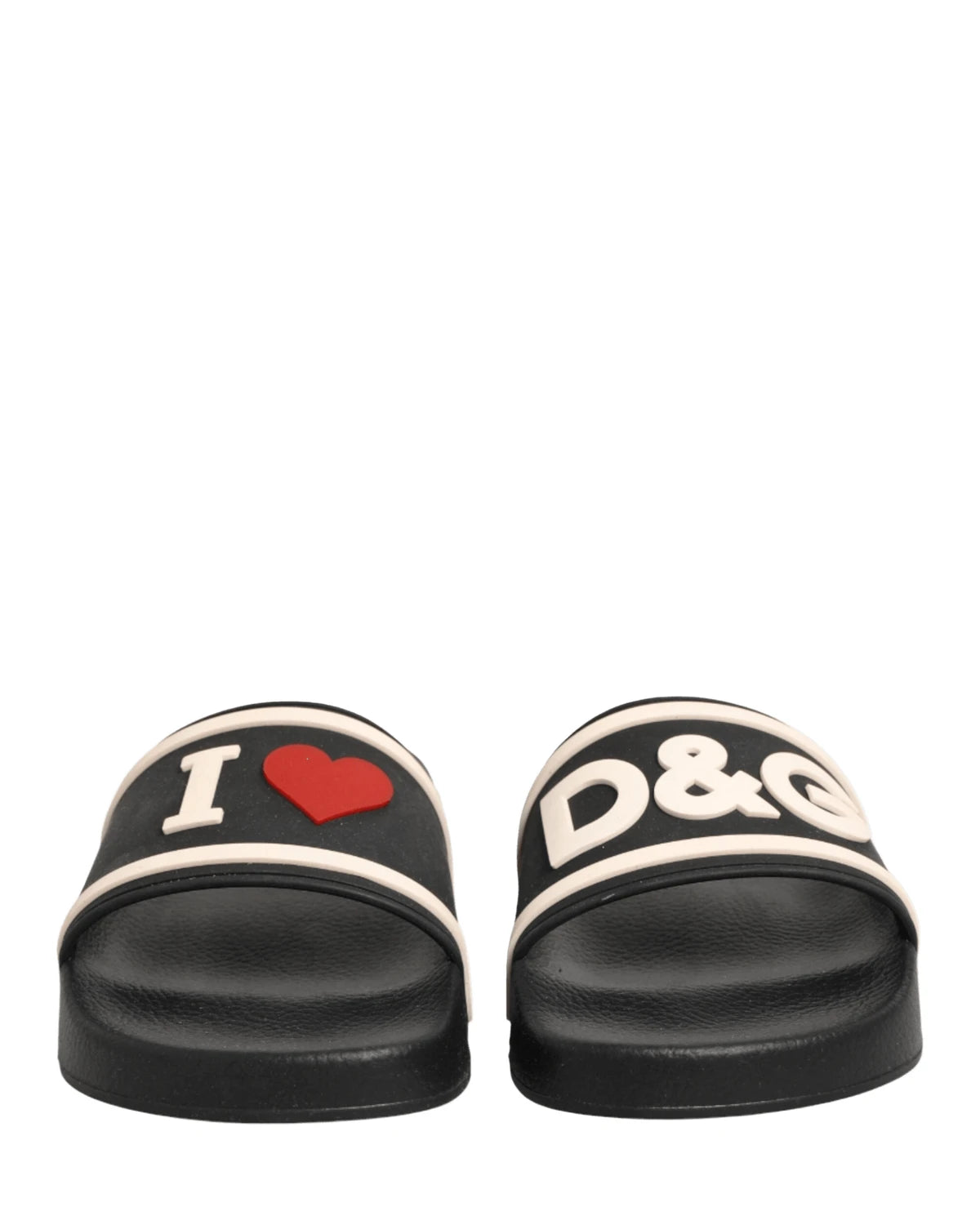 Dolce & Gabbana Black Rubber Slides Sandals Beachwear Shoes Sandals