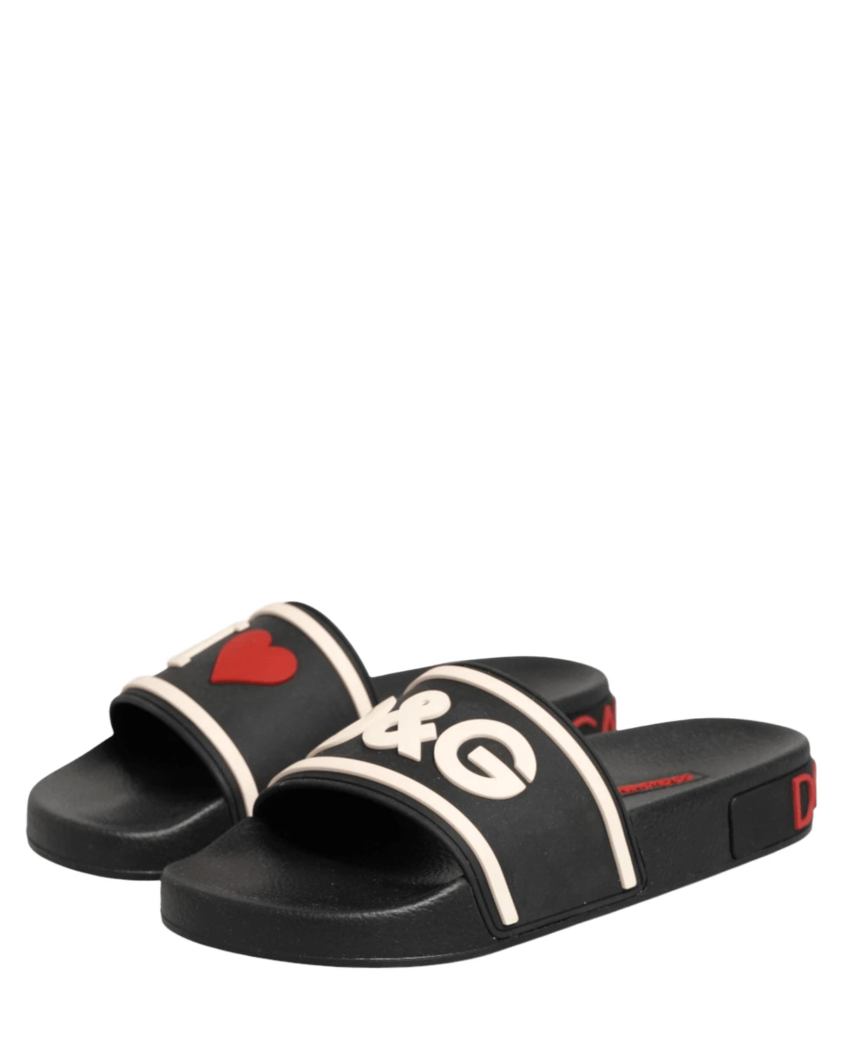 Dolce & Gabbana Black Rubber Slides Sandals Beachwear Shoes Sandals