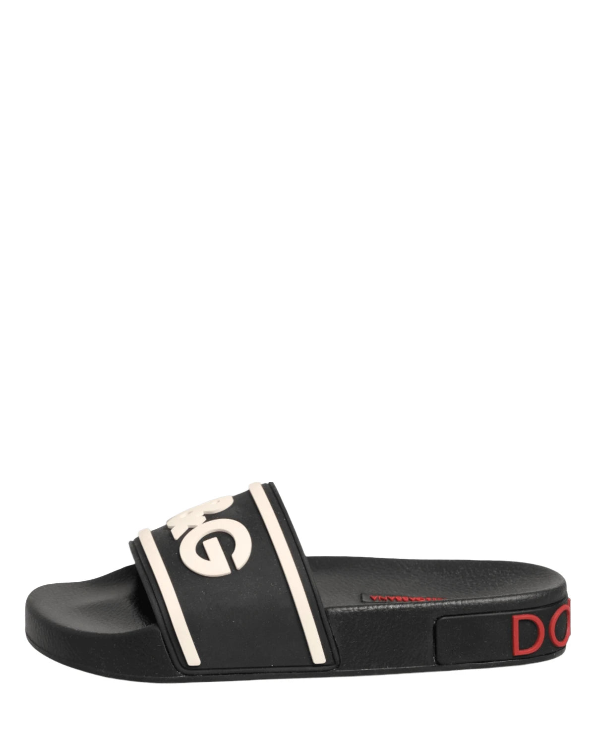 Dolce & Gabbana Black Rubber Slides Sandals Beachwear Shoes Sandals
