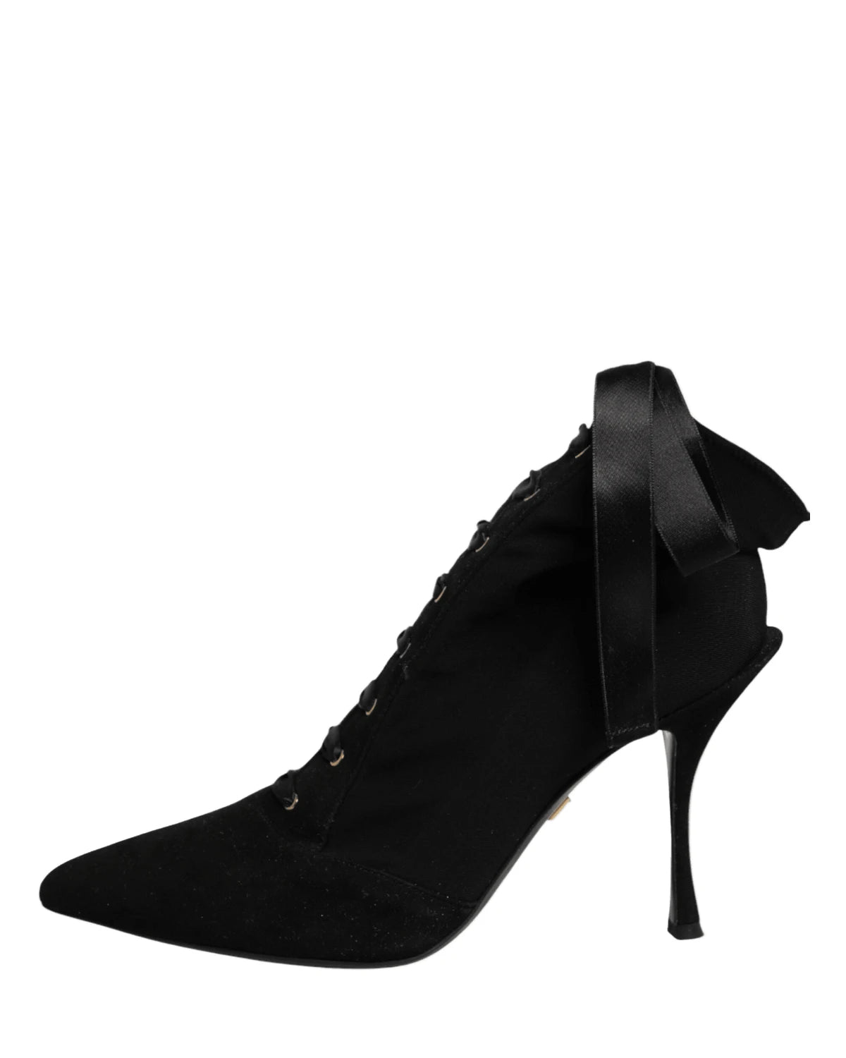 Dolce & Gabbana Black Lace Stiletto Heels Up Boots Shoes Boots