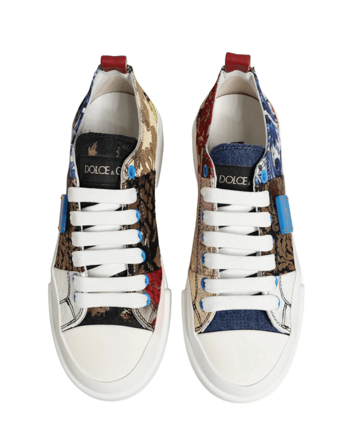Dolce & Gabbana Multicolor Patchwork Low Top Sneakers Shoes Sneakers