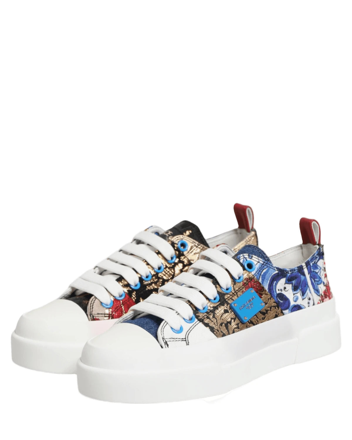 Dolce & Gabbana Multicolor Patchwork Low Top Sneakers Shoes Sneakers