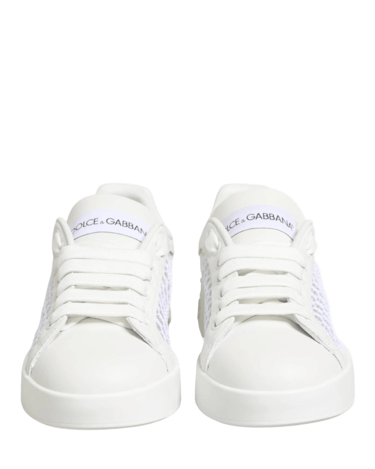 Dolce & Gabbana White Mesh Inserts Low Top Sneakers Shoes Sneakers