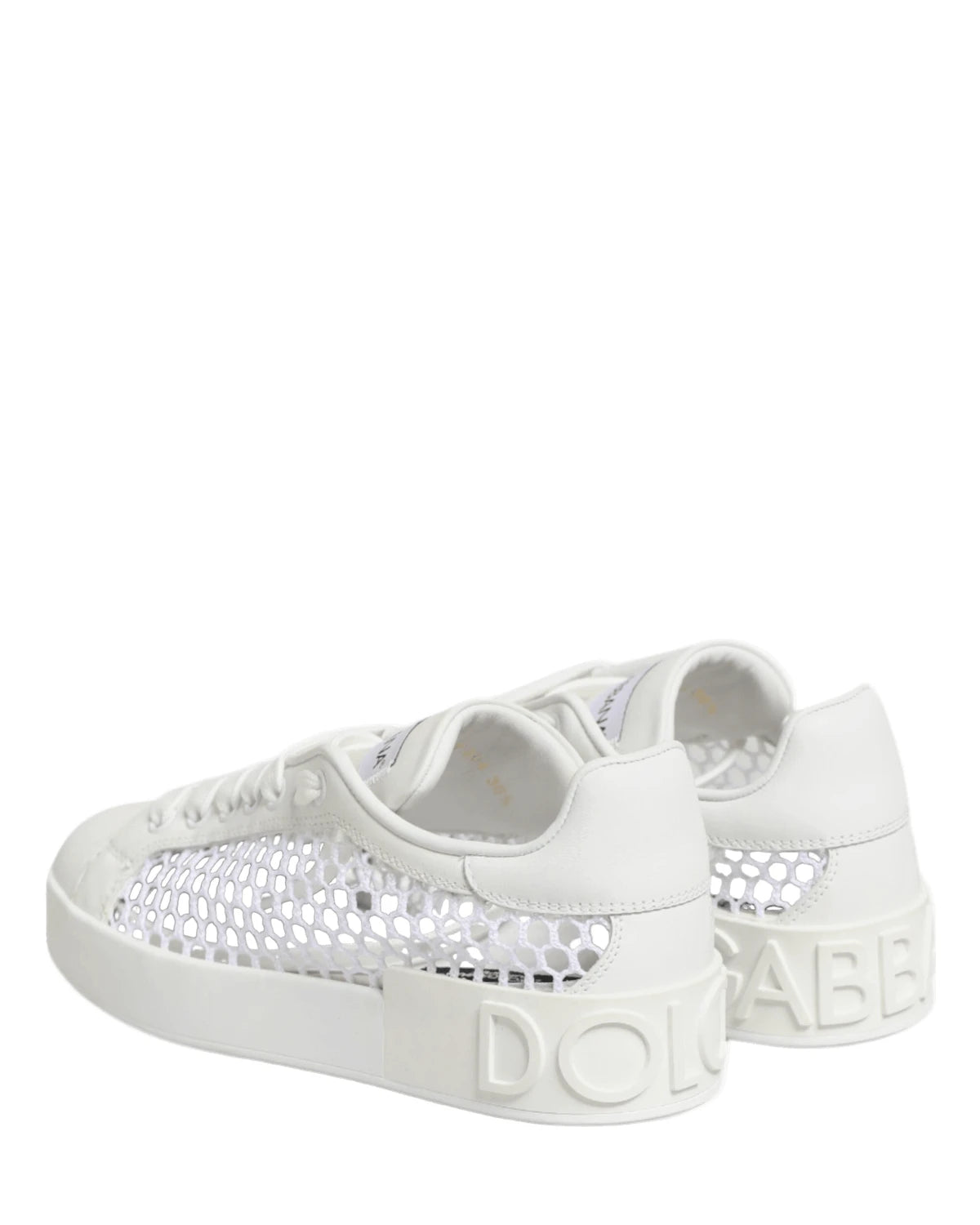 Dolce & Gabbana White Mesh Inserts Low Top Sneakers Shoes Sneakers
