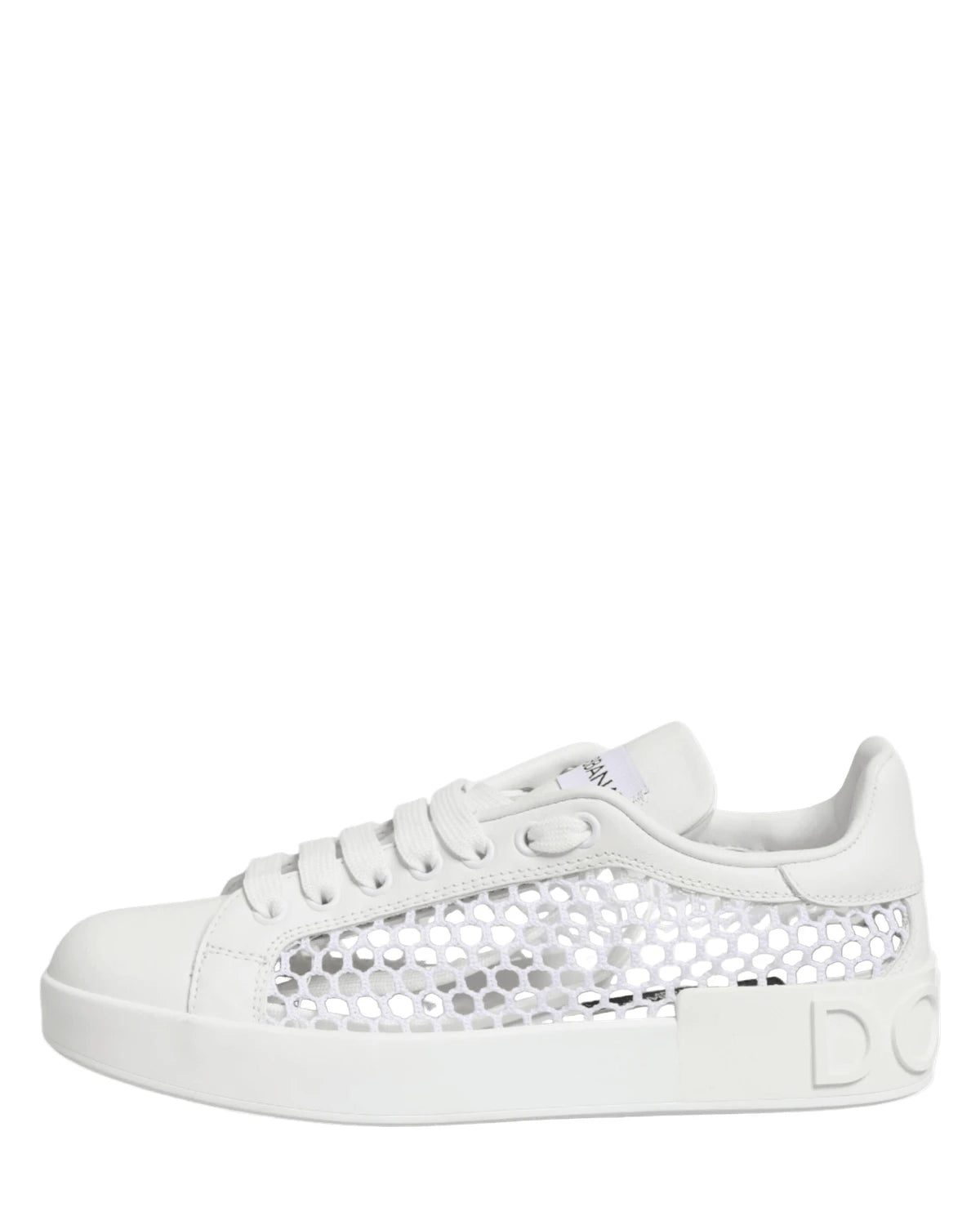 Dolce & Gabbana White Mesh Inserts Low Top Sneakers Shoes Sneakers
