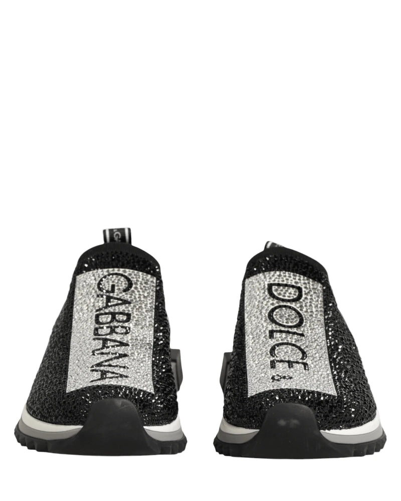 Dolce & Gabbana Black Silver Slip On Sorrento Sneakers Shoes Sneakers